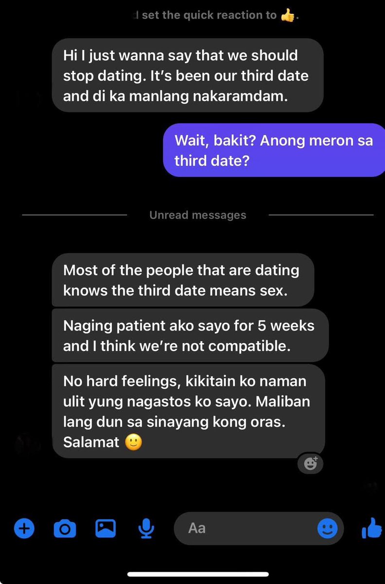 JanRed1222's tweet photo. Sorry, kala ko kasi dapat sa first date na agad ang s*x. Haha
Ctto https://t.co/weasRqb51t