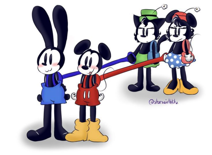 KaryNami_art's tweet photo. Eso va a doler..😁🤭
#Oswaldtheluckyrabbit #hortensia #MINNIE #MickeyMouse #cartoons #caric https://t.co/e9MlhvwnbN