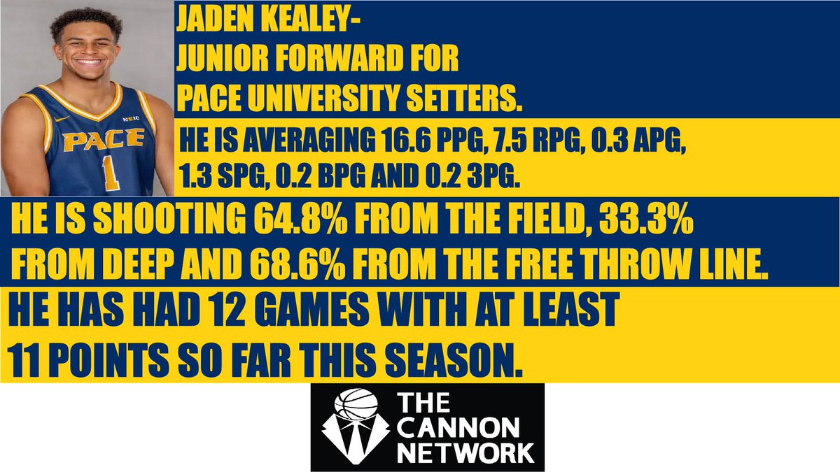<a href="/jadenkea1/">Jaden Kealey</a> of <a href="/PaceMBB/">Pace Men's BBALL</a> thecannonnetwork.com #basketball #TheCannonNetwork