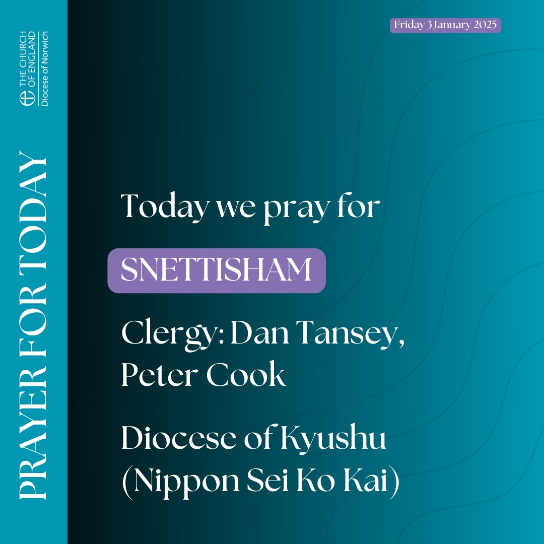 Today we pray for:

Snettisham

Clergy: Dan Tansey, Peter Cook

Diocese of Kyushu (Nippon Sei Ko Kai)