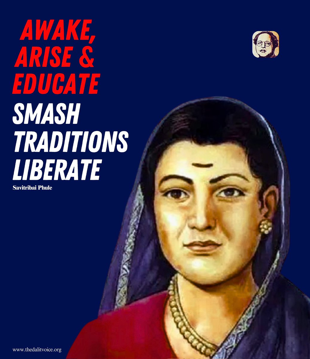 ambedkariteIND's tweet photo. Tribute to the first female teacher of india Kranti Jyoti Savitribai Phule on her birth Anniversary. We salute the struggle of Savitri Bai Phule who broke the Brahministic patriarchy and opened the doors of education for girls.
#TeachersDay #SavitriBaiPhule https://t.co/qufTegneTY