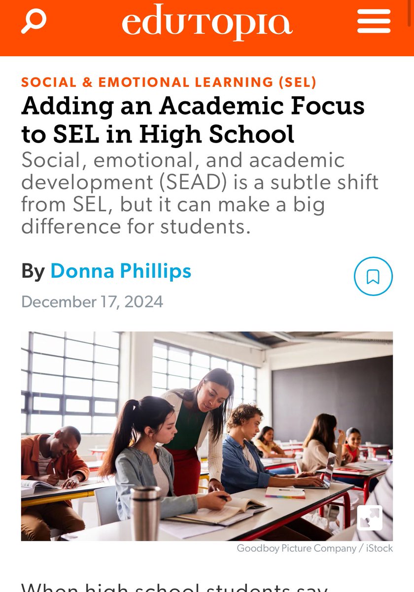 We’re thrilled to share that we’ve been featured in another <a href="/edutopia/">edutopia</a> article! It’s no secret—we totally geek out whenever Edutopia gives us a shoutout!

Check out the article: Adding an Academic Focus to SEL in High School!  
edutopia.org/article/adding…
 #edutopia #edtomorrow