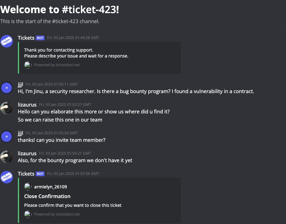 jinu (@lj1nu) on Twitter photo I took a quick look at the code and found the vulnerability in <a href="/virtuals_io/">Virtuals Protocol</a>
They seem to have been audited, but when I contacted them, the team replied that they were not running a bug bounty. And they closed the discord channel I created to report the vulnerability. I took a quick look at the code and found the vulnerability in <a href="/virtuals_io/">Virtuals Protocol</a>
They seem to have been audited, but when I contacted them, the team replied that they were not running a bug bounty. And they closed the discord channel I created to report the vulnerability.