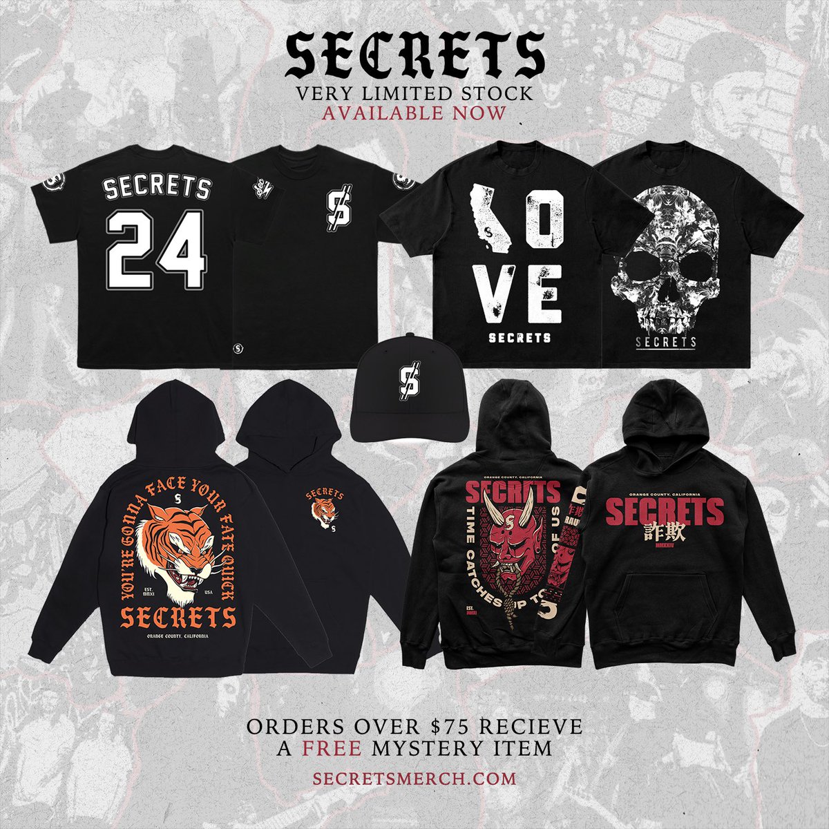 On Sale Now
Limited quantities in stock
Ready to ship Now
‌
Orders over $75 receive
FREE MYSTERY ITEM
‌
Offer available while supplies last
Shop Now - secretsmerch.com