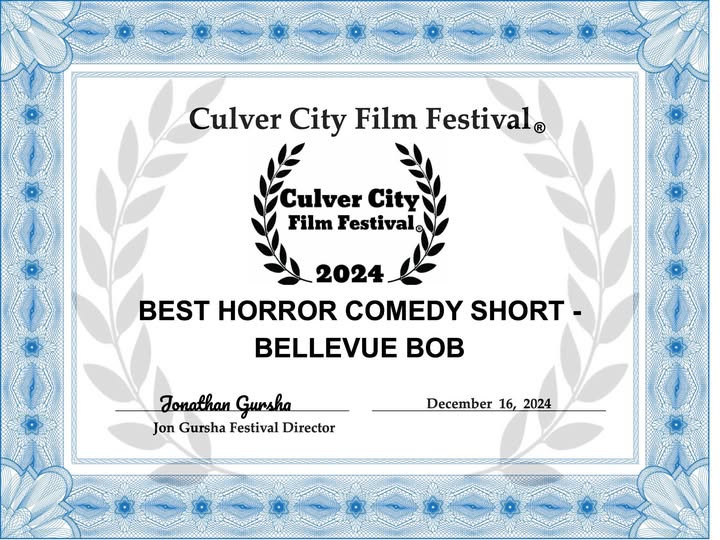 Lucifers AXE / David Vega (@lucifers_axe) on Twitter photo Cool MOVIE NEWS!!! It has arrived I'm so Excited that #BellevueBob won "Best Horror Comedy Short" at <a href="/culvercityff/">Culver City Film Festival</a>. Sending out a Big Thank You to <a href="/SeanBloodyHaitz/">Sean Haitz</a> and so many others for helping bring this Wild Crazy Horror Short to life. I am beyond grateful Thank you all. Cool MOVIE NEWS!!! It has arrived I'm so Excited that #BellevueBob won "Best Horror Comedy Short" at <a href="/culvercityff/">Culver City Film Festival</a>. Sending out a Big Thank You to <a href="/SeanBloodyHaitz/">Sean Haitz</a> and so many others for helping bring this Wild Crazy Horror Short to life. I am beyond grateful Thank you all.