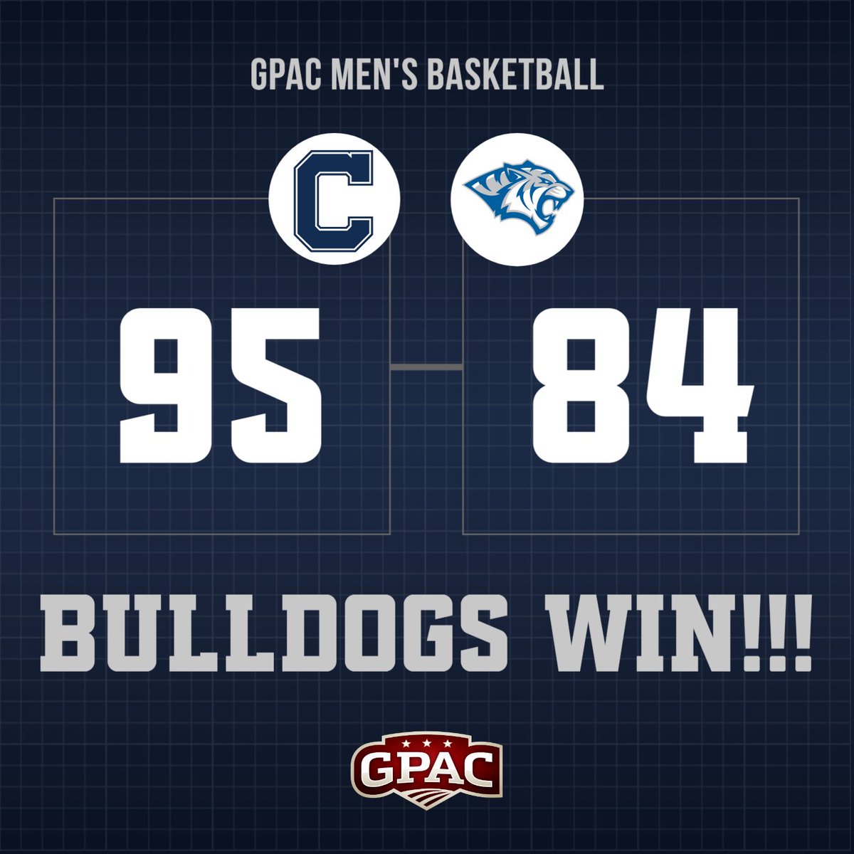 🏀 | FINAL: <a href="/CUNEmbb/">Concordia-NE Men’s Basketball</a> 95, DWU 84 (Mitchell, SD).

CUNE (10-4, 5-3 GPAC) extends its GPAC win streak to four! #RTB!

Smith: 24 pts, 7 rebs | Stueve: career-high 23 pts (8-8 FGs, 5-5 3-pt FGs) | Helms: 16 pts, 5 asts | Schutte: 16 pts, 6 rebs.