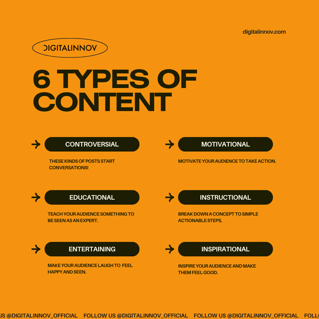 digitalinnovph's tweet image. Content isn&apos;t one-size-fits-all!✨ Whether you&apos;re vibing with visuals, diving deep into blogs, or sharing stories, there&apos;s a perfect format for every message. What&apos;s your go-to content type? #digitalinnov #socialmediamanagement #typesofcontent #contentcreation