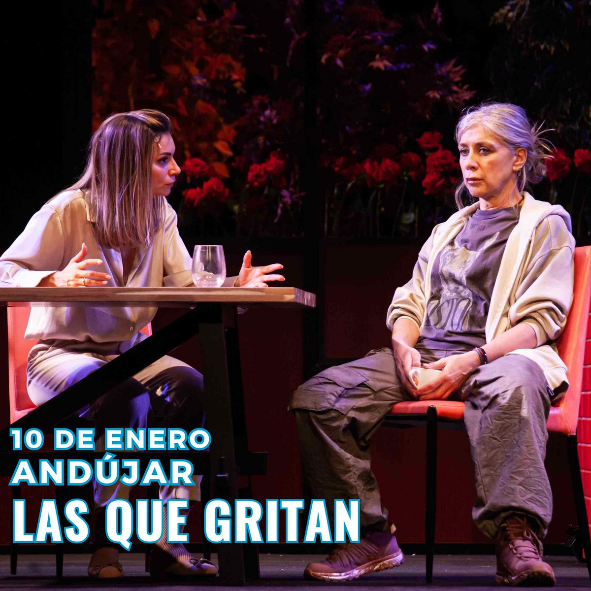 #Andújar... ¡¡Preparaos porque el 10 de enero #LasQueGritan llegan al Teatro Principal!!🎭

Con #RosarioPardo, #EvaIsanta, <a href="/NormaRuiz01/">Norma Ruiz</a> y <a href="/MarionaTeres/">Mariona Terés</a> 🔥

¡Os esperamos en el teatro!🎭

<a href="/JCimarro/">Jesús Cimarro</a> <a href="/coribanteteatro/">Coribante</a>