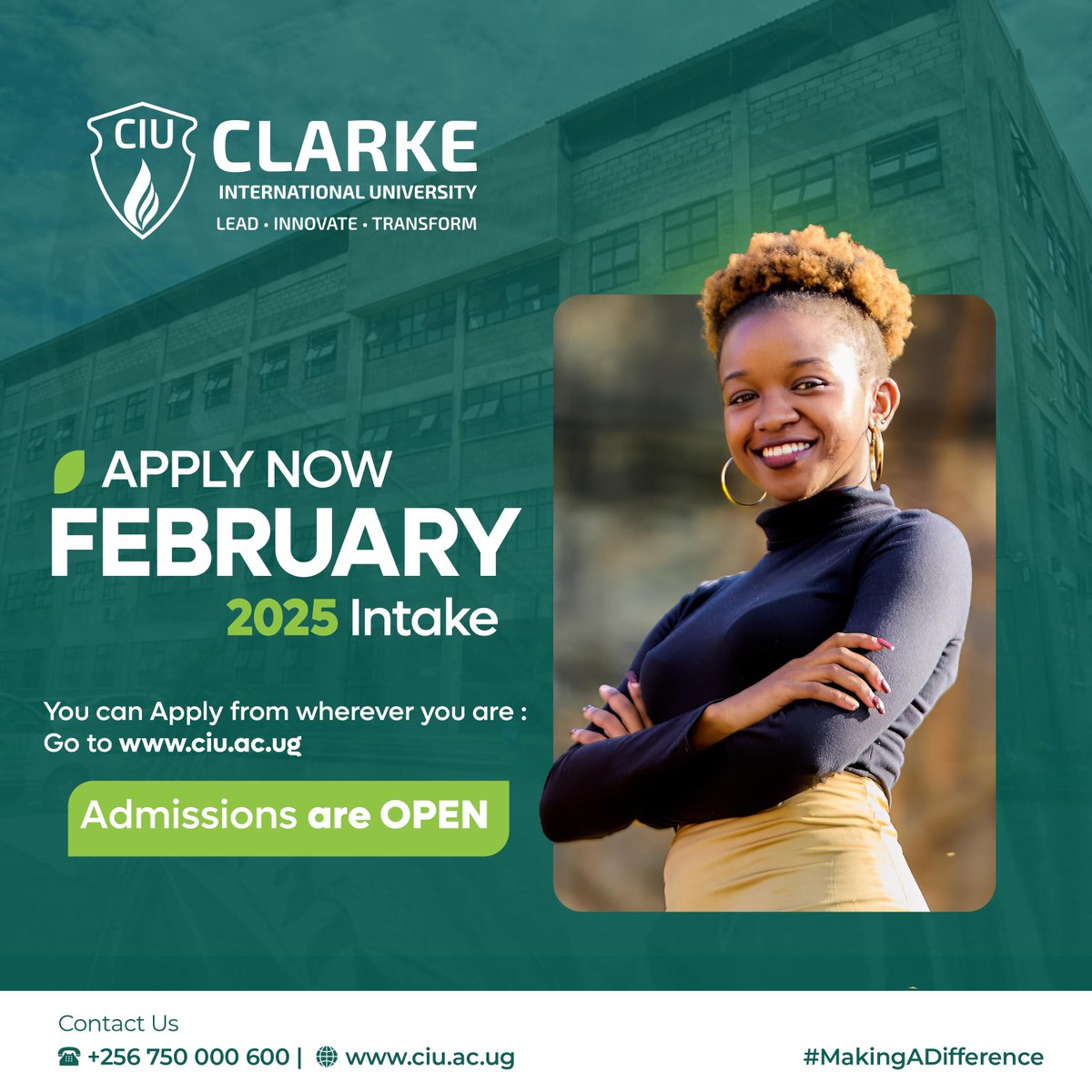 Admissions for the February 2025 Intake are #NOW #OPEN! Become part of a vibrant community that leads, innovates, and transforms lives. Apply from anywhere in the world: Don’t wait to take the first step toward a brighter future with CIU!
#CIU  #Feb #Lead #Innovate #Transform