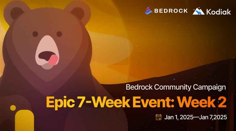Bedrock | BR is LIVE (@bedrock_defi) on Twitter photo Beras, put your paws up if you have joined Week 2 of the <a href="/berachain/">Berachain Foundation ๐ปโ</a> Epic! ๐ป
If you havenโt, donโt worry! This week, weโve teamed up with @Kodiak_Fi to bring you:
๐ A dazzling stash of 100,000 Bedrock Diamonds
๐๏ธ 50,000 bonus Diamonds for ROCKBERA NFT holders
๐พ A <a href="/Galxe/">Galxe</a> OAT Beras, put your paws up if you have joined Week 2 of the <a href="/berachain/">Berachain Foundation ๐ปโ</a> Epic! ๐ป
If you havenโt, donโt worry! This week, weโve teamed up with @Kodiak_Fi to bring you:
๐ A dazzling stash of 100,000 Bedrock Diamonds
๐๏ธ 50,000 bonus Diamonds for ROCKBERA NFT holders
๐พ A <a href="/Galxe/">Galxe</a> OAT