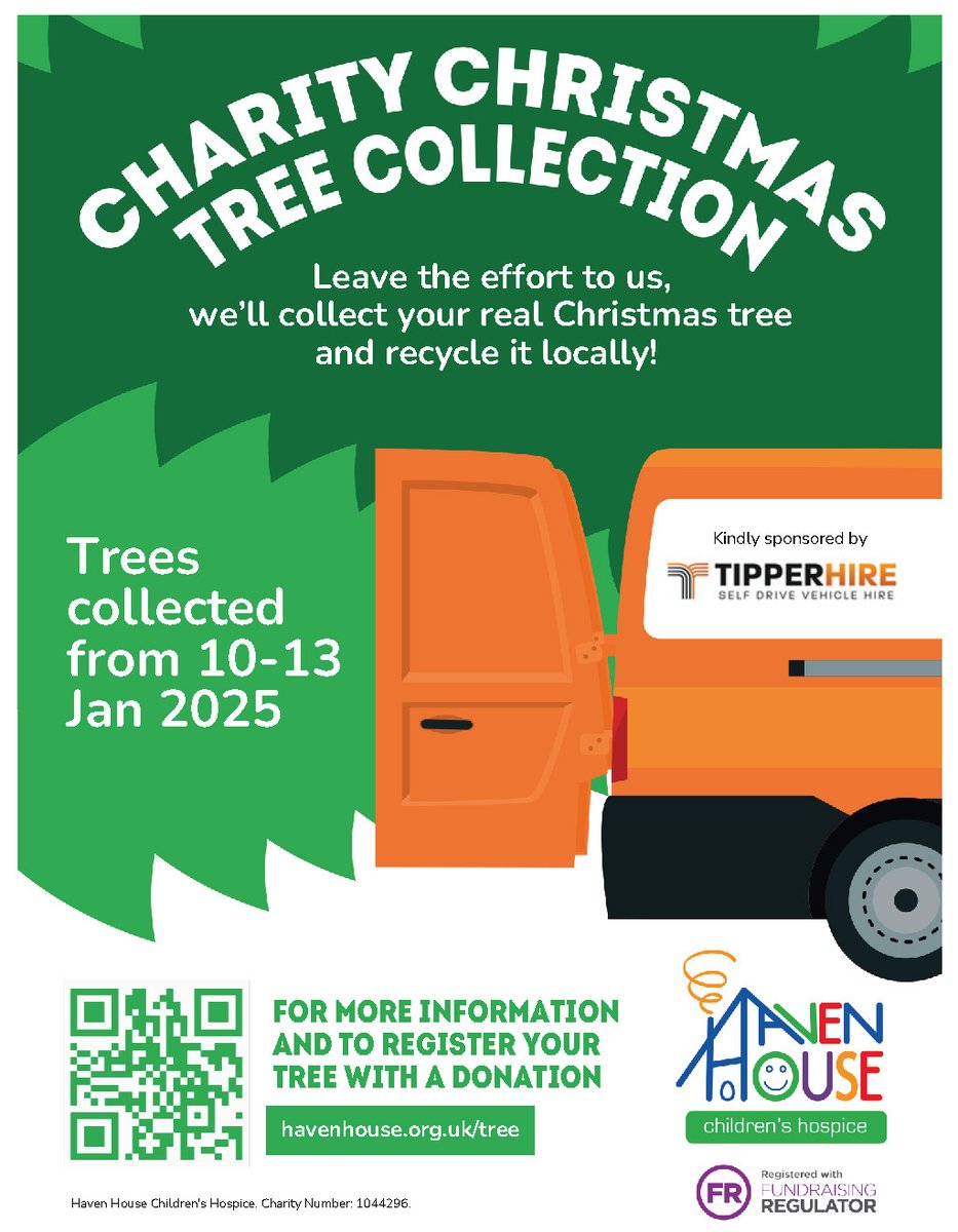 Put your Christmas tree to good use. Local charity Haven House are collecting &amp; recycling real Christmas trees from January 10-13 for a small donation that goes towards supporting the charity's work. Collections must be pre-booked. Find out more: orlo.uk/eQz9d