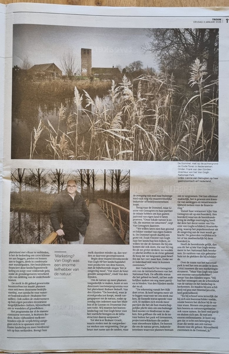 Uitgebreid aandacht voor Van Gogh NP in <a href="/trouw/">Trouw</a>. Fijn interview met Lianne Van Genugten van Vaderland en operationeel directeur Frank van den Eijnden. Heerlijk om het nieuwe jaar zo te beginnen.