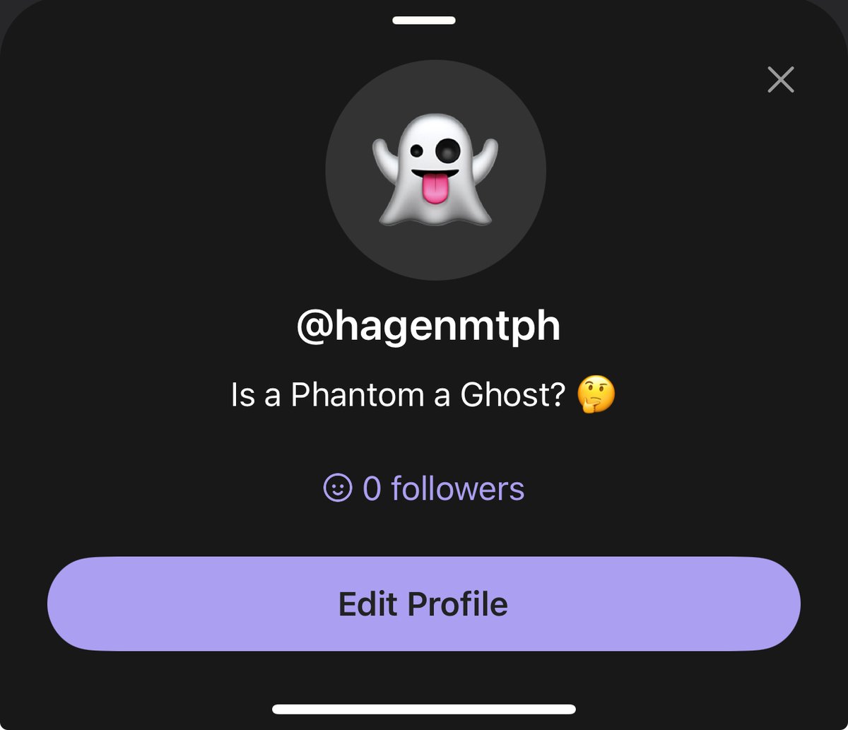 Gm, I just created my Phantom username!  
Follow me and I will follow you back!