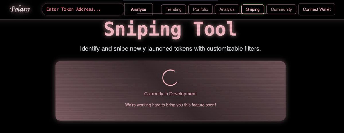 Polara_sol's tweet photo. Stay tune on our X. 

Sniping Tool's progress is at the final touch. You can use it very soon.

The fastest &amp; lowest fee for you! https://t.co/nWcTh38OVM
