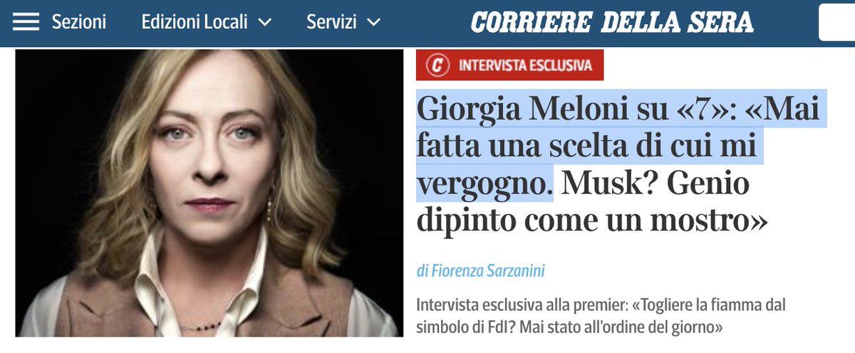 orsiniufficiale's tweet photo. Giorgia Meloni: "Mai fatta una scelta di cui mi vergogno". Giorgia Meloni, vergogna d'Italia, non si vergogna.
Giorgia Meloni ha dato a Netanyahu, a sterminio in corso, le seguenti armi: bombe, granate, siluri, mine, missili, cartucce ed altre munizioni, proiettili e loro parti, per un valore di 730.869,5 euro a dicembre 2023, quasi raddoppiati a 1.352.675 euro a gennaio 2024. Giorgia Meloni, il 28 ottobre 2023, si è rifiutata di votare in favore di una tregua umanitaria all’Onu per interrompere lo sterminio dei palestinesi a Gaza.Giorgia Meloni, nell’ultimo MeD9 a Cipro, l’11 ottobre 2024, ha impedito l’inserimento di un brano contro la vendita di armi a Israele – richiesto da Macron e Sanchez – nella nota con cui Francia, Italia e Spagna hanno condannato l’attacco israeliano contro Unifil in Libano. Giorgia Meloni ha dichiarato di continuare a fornire assistenza militare a Netanyahu nel suo discorso del 15 ottobre 2024 alla Camera dei Deputati.