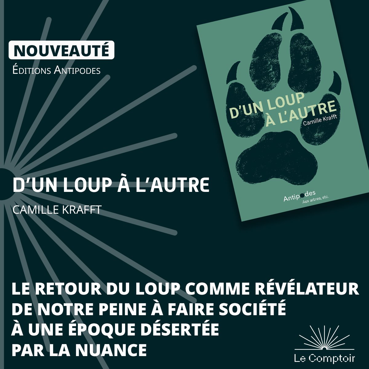 Le Comptoir des presses d'universités (@lcdpu) on Twitter photo Nouveau 📚
D'un loup à l'autre, <a href="/Ed_Antipodes/">Editions Antipodes</a>
L'émotion engendrée par le retour du loup est révélatrice de fractures sociétales profondes, notamment avec le monde agricole. Ce livre envisage l'animal comme miroir des travers de notre temps.
👉Le livre : lcdpu.fr/books/5D41D3E3… Nouveau 📚
D'un loup à l'autre, <a href="/Ed_Antipodes/">Editions Antipodes</a>
L'émotion engendrée par le retour du loup est révélatrice de fractures sociétales profondes, notamment avec le monde agricole. Ce livre envisage l'animal comme miroir des travers de notre temps.
👉Le livre : lcdpu.fr/books/5D41D3E3…