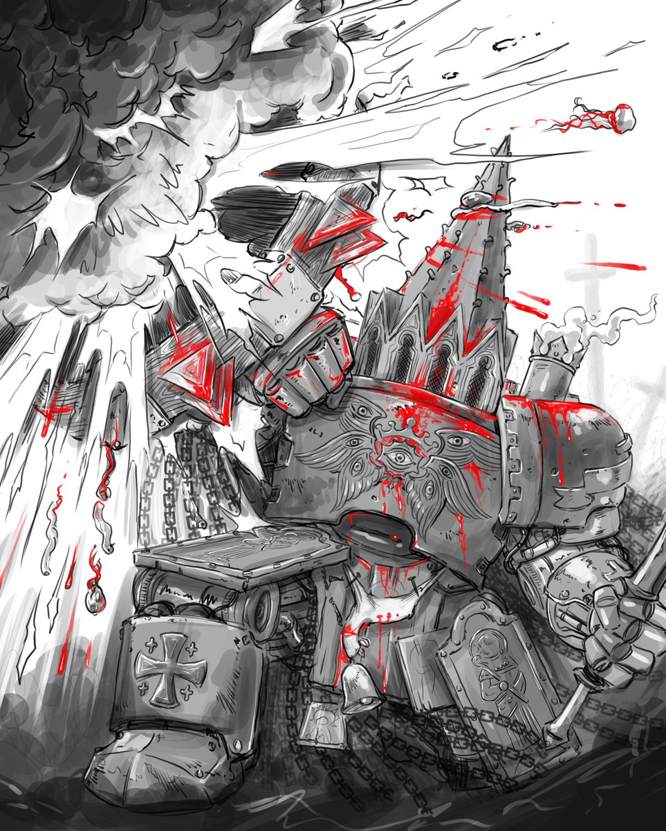 Shrine Anchorite deflecting ordinance! 💥#Trenchcrusade