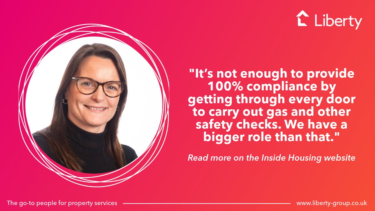 Liberty (@go_to_liberty) on Twitter photo "As a contractor, we may be a resident’s only face-to-face contact with their landlord in a 12-month period, so our actions have a lasting impact..."
Read our blog from Karen Sloan, managing director for heating and compliance in <a href="/insidehousing/">Inside Housing</a>
bit.ly/41LneAC "As a contractor, we may be a resident’s only face-to-face contact with their landlord in a 12-month period, so our actions have a lasting impact..."
Read our blog from Karen Sloan, managing director for heating and compliance in <a href="/insidehousing/">Inside Housing</a>
bit.ly/41LneAC