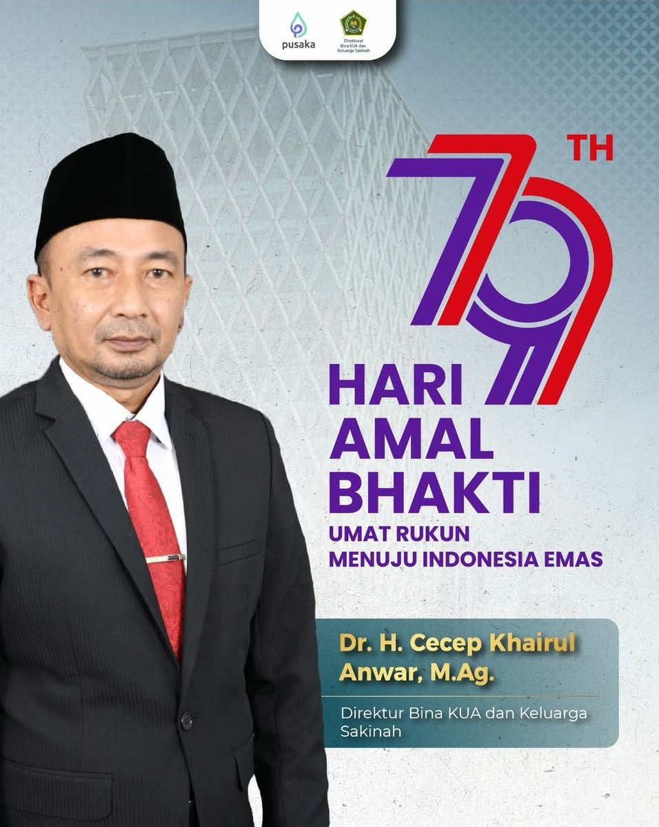 Selamat hari amal bhakti kemenag ke-79
Mari jaga kerukunan dan perkuat kebersamaan seluruh umat untuk indonesia

Umat Rukun Menuju Indonesia Emas
#kemenag #hab #kementrianagama #indonesia