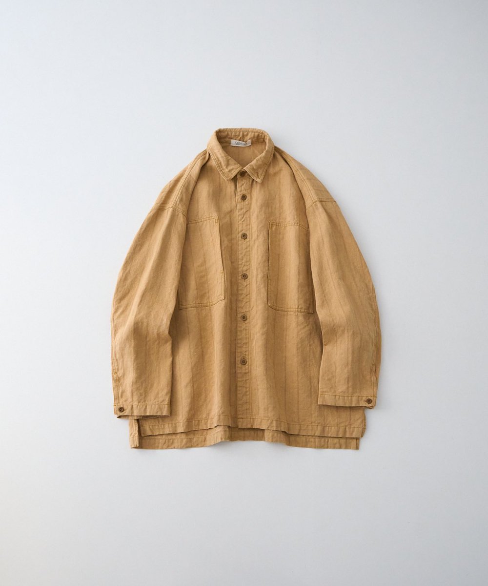 CONFECTの新作のカラーデニムワークシャツが気になります リネン100%で