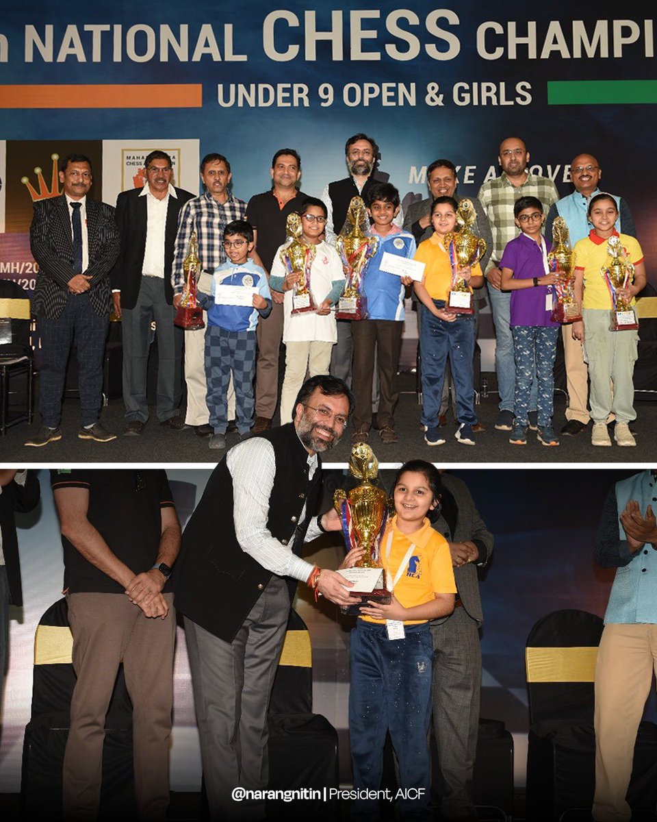 Nitin Narang (@narangnitin) on Twitter photo Attended the prize distribution ceremony of the 7th National Chess Championship (Under Nine Open & Girls) held at Pune on Jan 03.
Together with Sh. Manish Kumar, Joint Secretary of the <a href="/aicfchess/">All India Chess Federation</a> , Sh. Siddharth Mayur(<a href="/h2eSid/">Siddharth R Mayur рд╕рд┐рджреНрдзрд╛рд░реНрде рдЖрд░ рдордпреВрд░ ЁЯЗоЁЯЗ│</a>), Working President of the Maharashtra Chess Attended the prize distribution ceremony of the 7th National Chess Championship (Under Nine Open & Girls) held at Pune on Jan 03.
Together with Sh. Manish Kumar, Joint Secretary of the <a href="/aicfchess/">All India Chess Federation</a> , Sh. Siddharth Mayur(<a href="/h2eSid/">Siddharth R Mayur рд╕рд┐рджреНрдзрд╛рд░реНрде рдЖрд░ рдордпреВрд░ ЁЯЗоЁЯЗ│</a>), Working President of the Maharashtra Chess