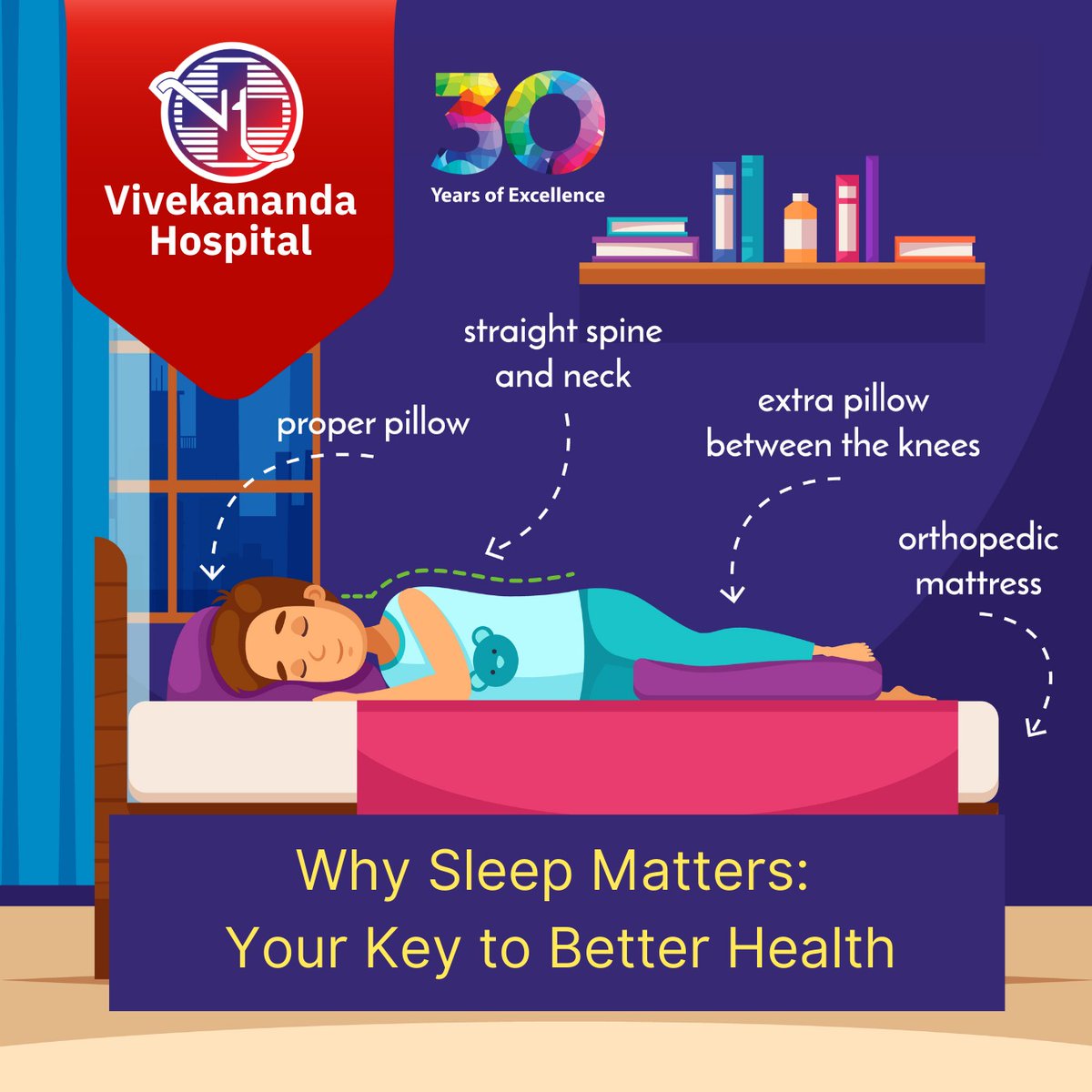 Vivekanandahspl's tweet photo. Sleep: your body's superpower! 💤
🧠 Sharpens mind
🛡️ Boosts immunity
😊 Improves mood
❤️ Protects heart
⚖️ Maintains weightAim for 7-8hrs nightly!Need sleep help?
📞 7377222777
🌐 https://t.co/n4eJPYmfOJ #SleepHealth #VivekanandaCares #StupidStupidStupid https://t.co/WOs4YJYC42