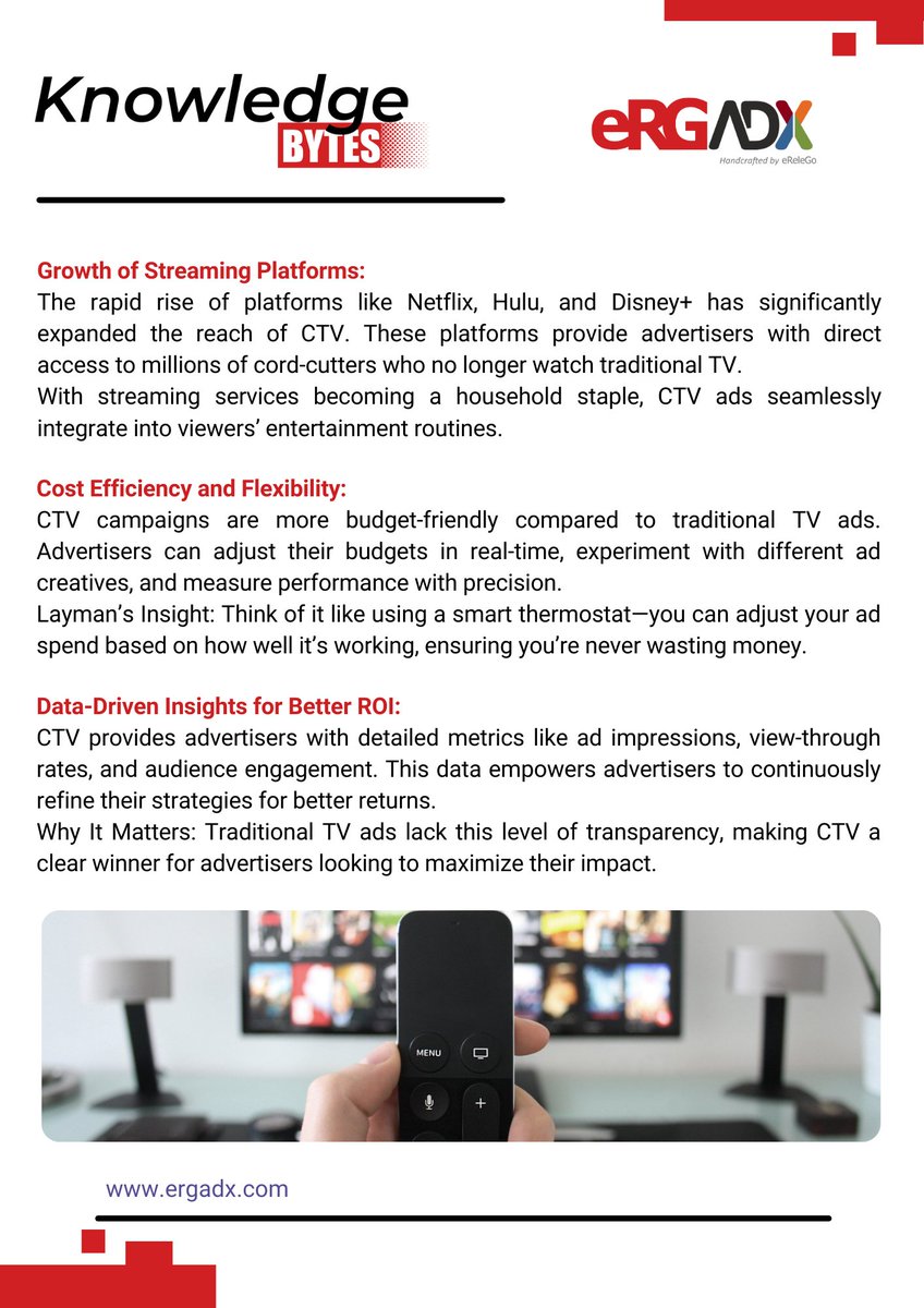 ergadx's tweet image. Madhu Maripillai Shares How CTV is Transforming Global Ad Spending!

In this eRGADX Knowledge Bytes edition, Madhu highlights the global shift towards Connected TV (CTV) advertising. 

#ProgrammaticAdvertising #CTV #CTVAds #eRGADXKnowledgeBytes #KnowledgeBytes #eRGADX #ETPL