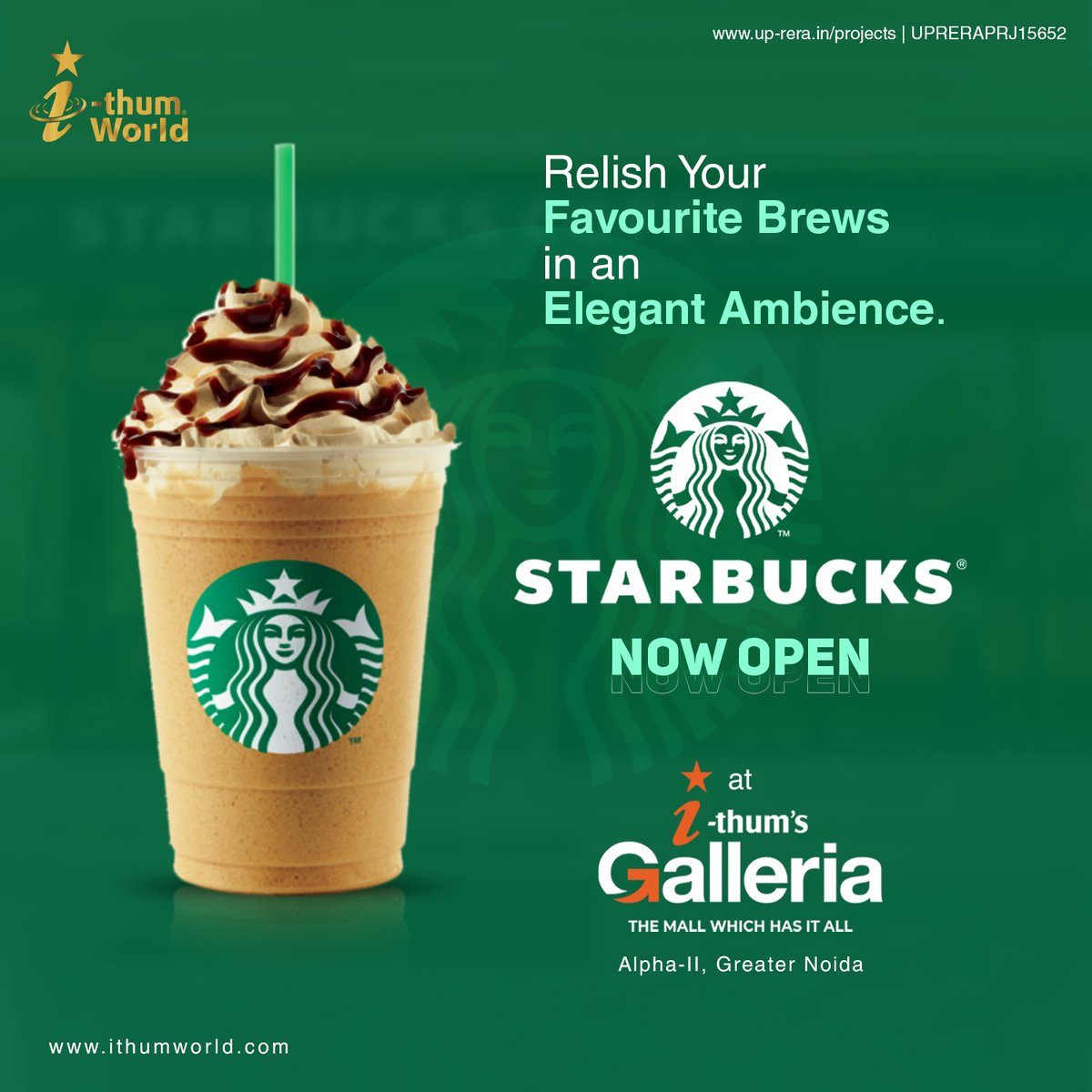 ithumworld's tweet photo. STARBUCKS NOW OPEN
At #IThumsGalleria, Alpha-II, Greater Noida.
Coffee Lovers, find the coffee experience you’ve been waiting for. SIP, Savour, and Relax.
.
@StarbucksIndia #Starbucks #NowOpen #OCReceived #Mall #CommercialSpace #GreaterNoida #RealEstate #IThumWorld https://t.co/dogKNoGBEl