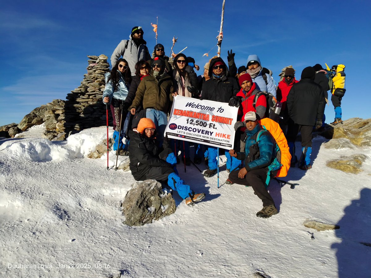 discoveryhikes's tweet photo. Kedarkantha, a stunning summit peak in the Uttarkashi district of Uttarakhand, India, is one of the most popular winter trekking destinations in the Himalayas. Standing tall at an elevation of 12,500 feet (3,810 meters), https://t.co/GqkP3vq5Gz