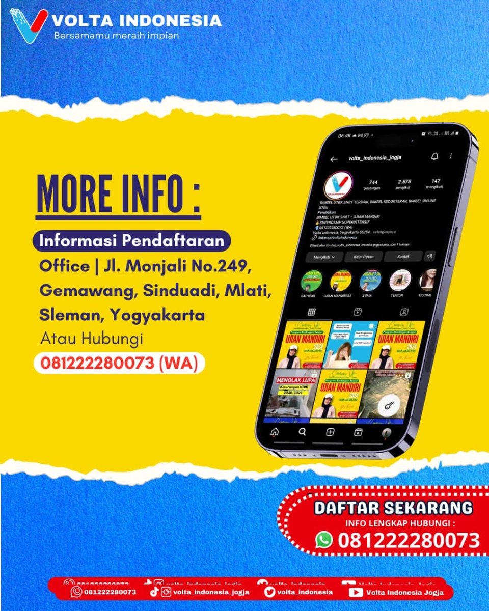 volta_indonesia's tweet photo. #jogjaistimewa #jogjakarta #jogjaviral #jogjahits #bimbeljogja #bimbeljogjaberkualitas #bimbeljogjamurah #bimbelyogya #bimbelyogyakarta #bimbelmurah #bimbelmurahjogja #lesjogja #lesyogyakarta #lesmurah #lesmurahjogja #gapyear #bimbelgapyear #lolosptn2025 https://t.co/gbZa3uHOnC