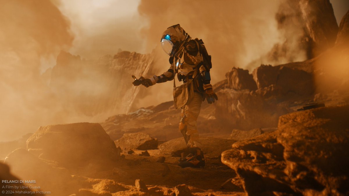 First look PELANGI DI MARS Film Indonesia, genre sci-fi, disutradarai Upie  Guava dgn naskah dr Alim Sudio. Dibintangi Lutesha, Rio Dewanto, Messi  Gusti, Livy Renata, Myesha Lin. Tayang 2025!