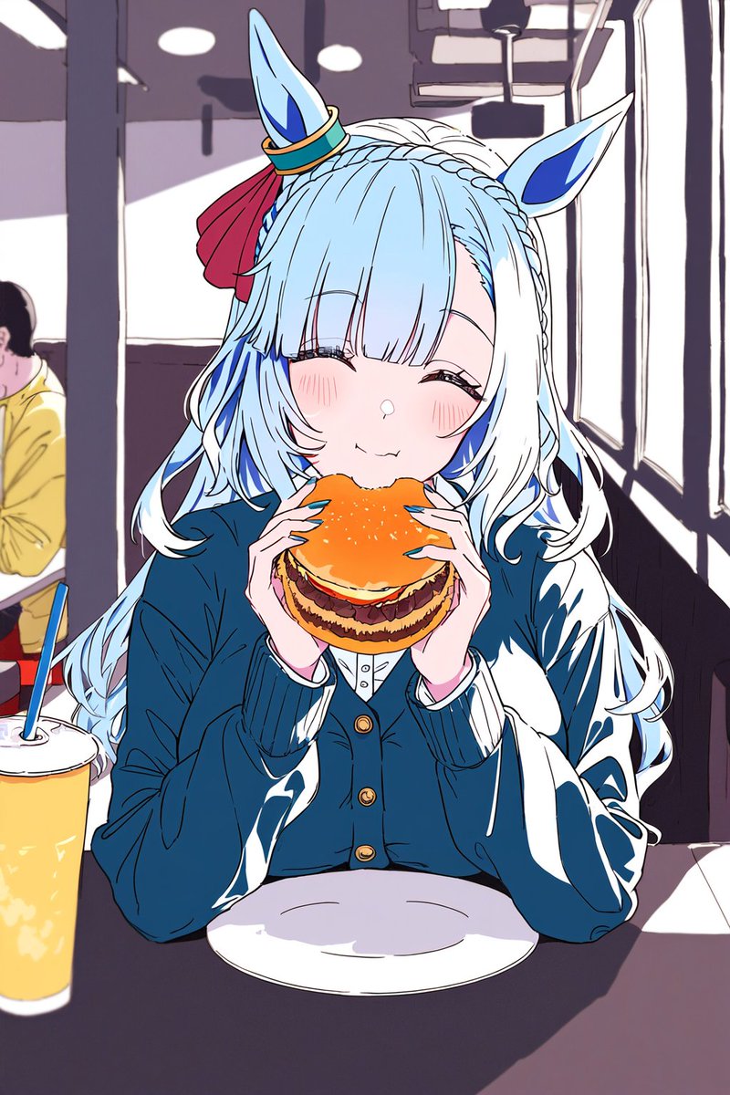 bs2go's tweet image. ハンバーガー挑戦お嬢様 #メジロアルダン