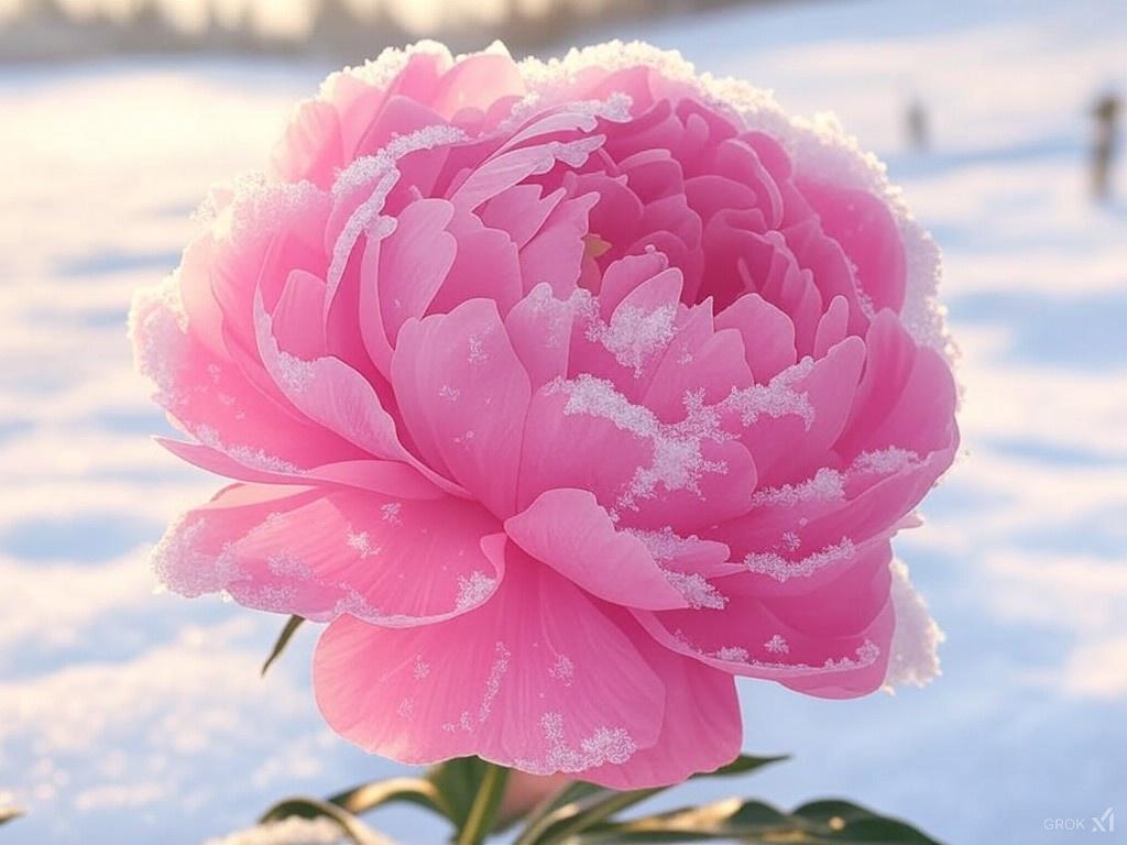deanlv1968's tweet photo. 雪中盛开的牡丹花！ https://t.co/GTpJpzB3Lu