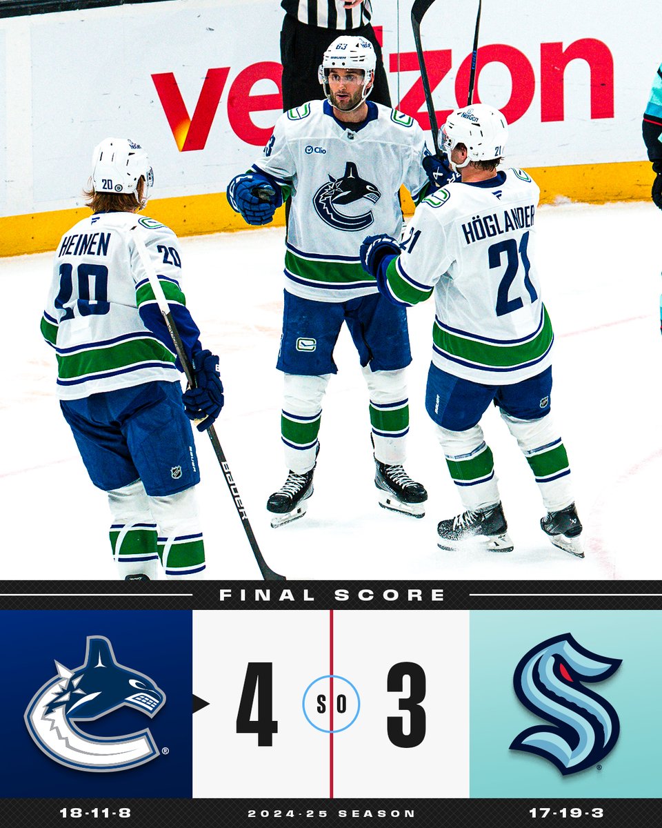 NHL's tweet photo. The @Canucks take this one in a shootout! 🔵🟢 https://t.co/w7kGSUwZod