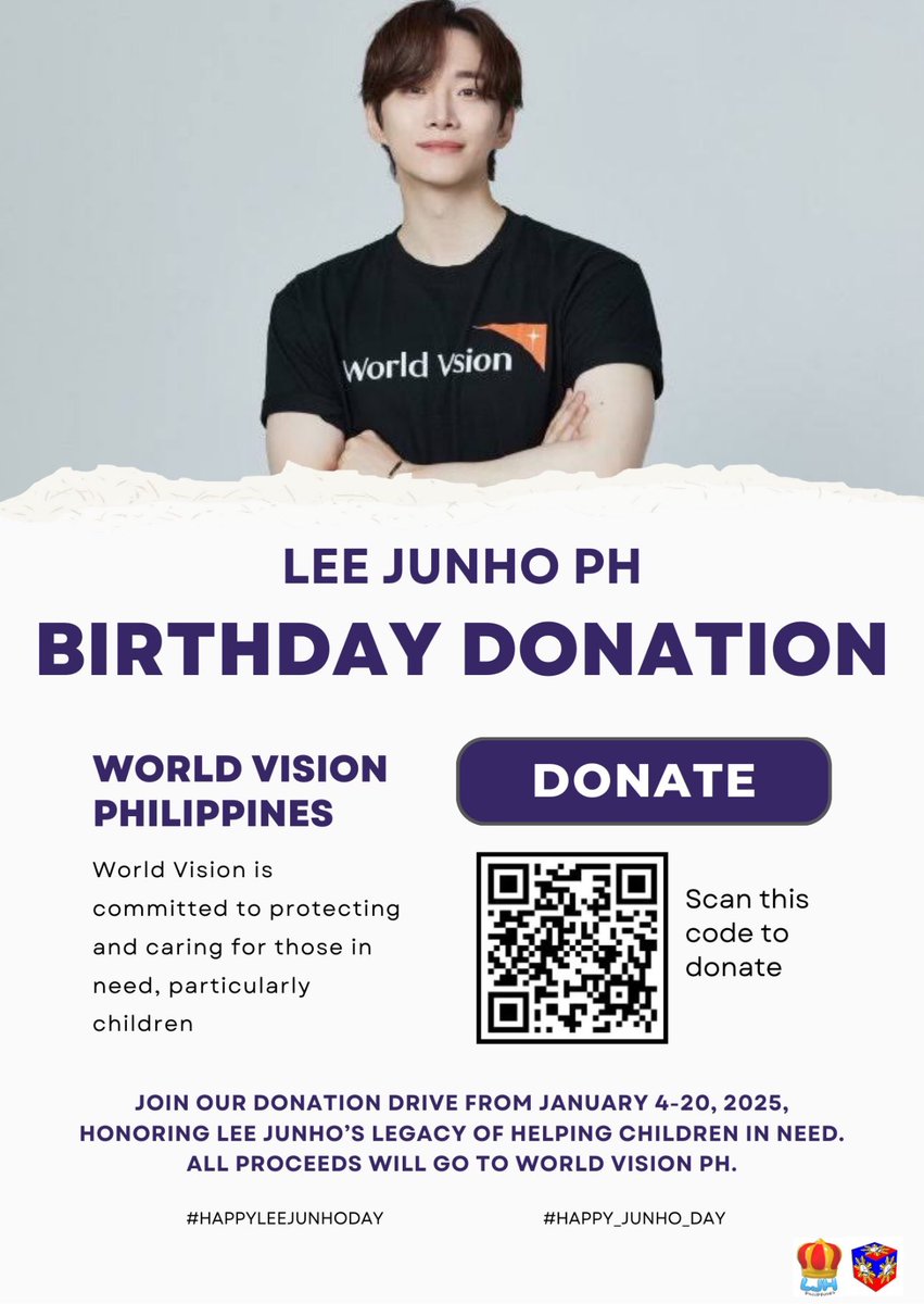 leejunhoPH's tweet photo. Happy Lee Junho Day! 💛🐧

Together, let’s make Junho’s birthday extra special. 

Scan the QR code or visit https://t.co/g9Yg8tsZGc to donate. The form will open at 12mn Jan 4 and will close at 12nn Jan 20.

#LeeJunho
#Junho
#HAPPYLEEJUNHODAY
#HAPPY_JUNHO_DAY https://t.co/eVeXFsPQDA