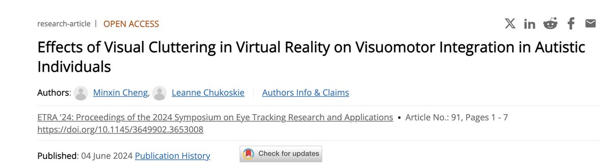 SINetwork's tweet photo. This recent study investigated the impact of visual cluttering on #VisualMotorIntegration for autistic individuals when participating in virtual reality games. 

https://t.co/3BtlsJfCCc https://t.co/bqahr9pHbu