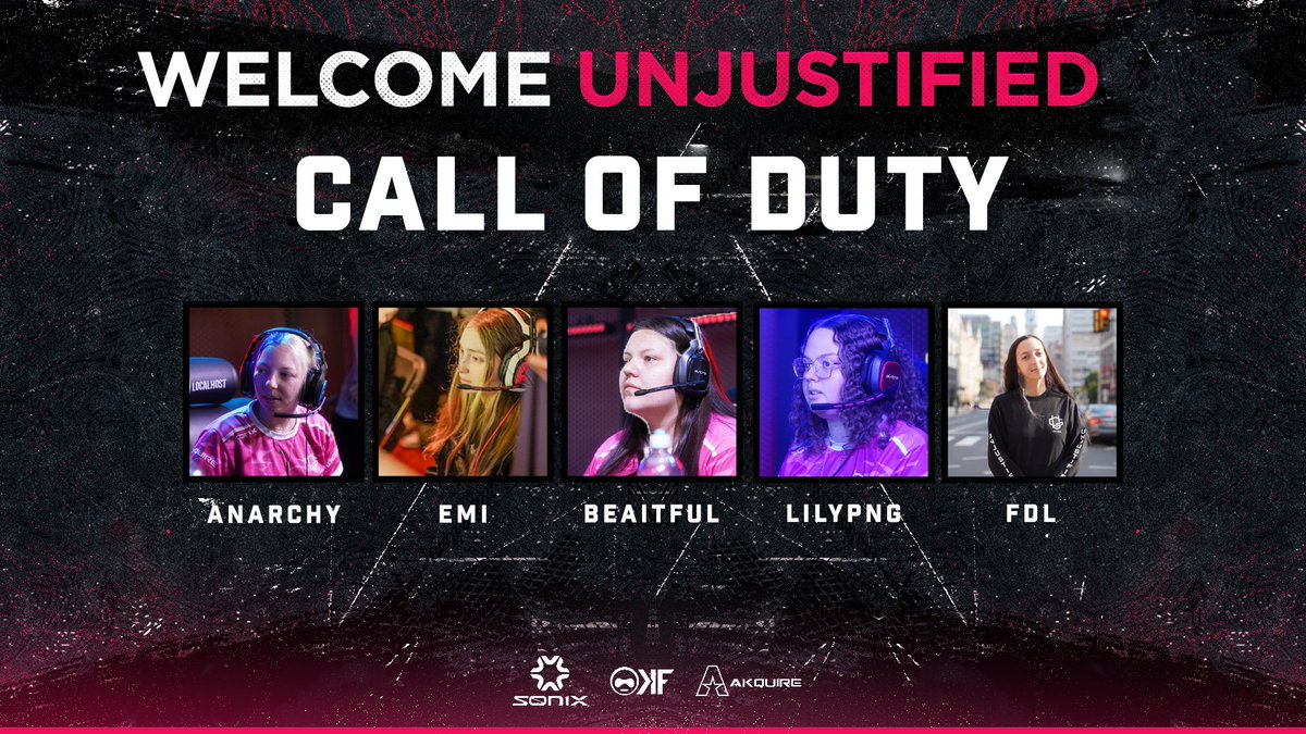 Unjustified (@unjustifiedgg) on Twitter photo Best of luck to the Unjustified Ladies as they compete at the @AuroraWomensCOD Major 1 LAN tomorrow!
🔴<a href="/AzuraAnarchy/">OMiT Anarchy 🦋</a>
🔴<a href="/EmiliaRxse/">OMiT Emi</a>
🔴<a href="/Baeitful/">OMiT Gabs</a>
🔴<a href="/Lilypng_/">lilypng 🖌️🎨</a>
🔴<a href="/FrontDeskLadyy/">OMiT FDL</a>
Partnered With <a href="/TeamReOs/">Team ReOs</a>
#LeaveNothingUnjustified Best of luck to the Unjustified Ladies as they compete at the @AuroraWomensCOD Major 1 LAN tomorrow!
🔴<a href="/AzuraAnarchy/">OMiT Anarchy 🦋</a>
🔴<a href="/EmiliaRxse/">OMiT Emi</a>
🔴<a href="/Baeitful/">OMiT Gabs</a>
🔴<a href="/Lilypng_/">lilypng 🖌️🎨</a>
🔴<a href="/FrontDeskLadyy/">OMiT FDL</a>
Partnered With <a href="/TeamReOs/">Team ReOs</a>
#LeaveNothingUnjustified