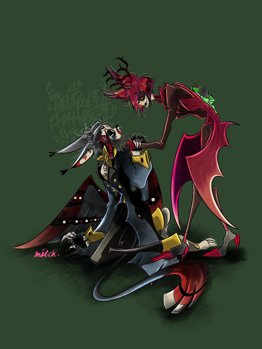 4004milch's tweet photo. I'm ALWAYS with you🐈‍⬛🃏❤️

#HazbinHotel 
#Alastor
#Husk

新年不穏もふ https://t.co/fAwneCMi9x