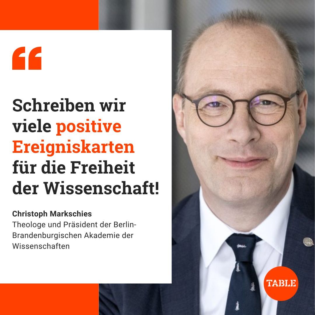 Table.Briefings (@tablebriefings) on Twitter photo In schweren Zeiten wünscht sich der Theologe <a href="/markschies/">Christoph Markschies @markschies.bsky.social</a> für 2025 wieder mehr Mut für dringend notwendige Schritte in der Wissenschaft.
Welche Verbündeten der Präsident <a href="/bbaw_de/">BBAW</a> in Politik und Verwaltung sieht, lesen Sie in seinem Standpunkt 👉 buff.ly/4fGSfZJ In schweren Zeiten wünscht sich der Theologe <a href="/markschies/">Christoph Markschies @markschies.bsky.social</a> für 2025 wieder mehr Mut für dringend notwendige Schritte in der Wissenschaft.
Welche Verbündeten der Präsident <a href="/bbaw_de/">BBAW</a> in Politik und Verwaltung sieht, lesen Sie in seinem Standpunkt 👉 buff.ly/4fGSfZJ