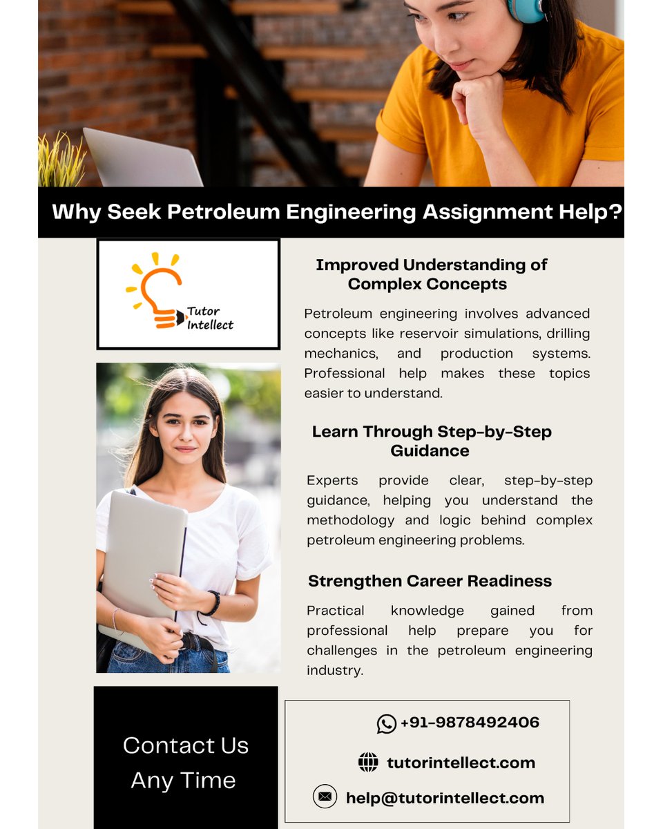 tutorintellect's tweet image. 🌍 Why Seek Petroleum Engineering Assignment Help? ⛽
✅WhatsApp +91-9878492406
📩 help@tutorintellect.com
🌐tutorintellect.com/petroleum-engi…
#petroleumengineering #oilengineering #petroleumengineeringhomeworkhelp #petrochemicalengineering #petroleumengineeringtutoringhelp #infographic