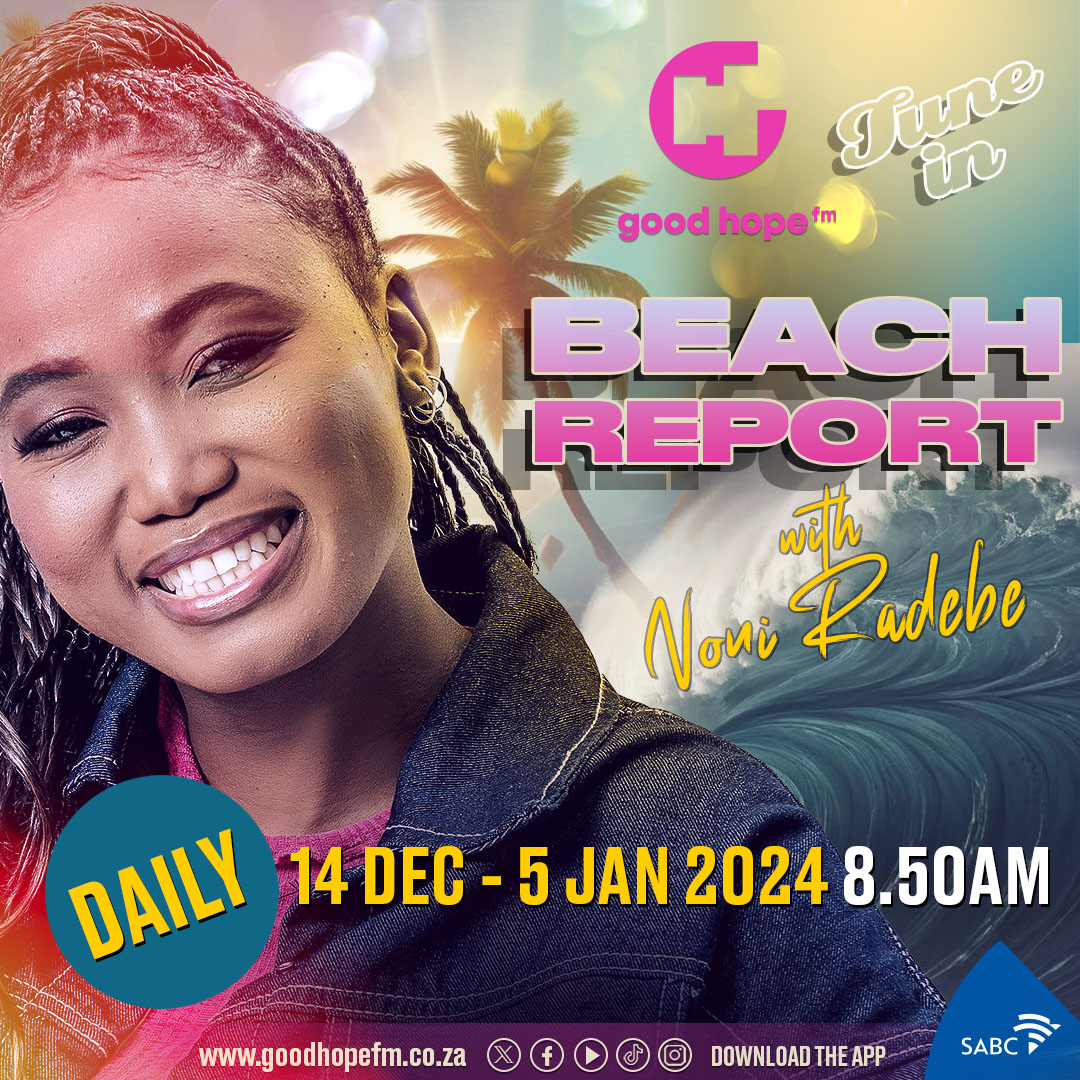 GoodHopeFM's tweet photo. 🌞🌊 Summer vibes are here, and so is The Good Hope FM Beach Report with @noni.rad! 🏖️

Tune in every day at 8:50 AM from Dec 14th to Jan 5th for the latest beach updates in Cape Town. Your ultimate guide to sun, surf, and sand awaits! 🏄‍♂️🌴

#GoodHopeFM #BeachReport https://t.co/cAYQJYPjJn