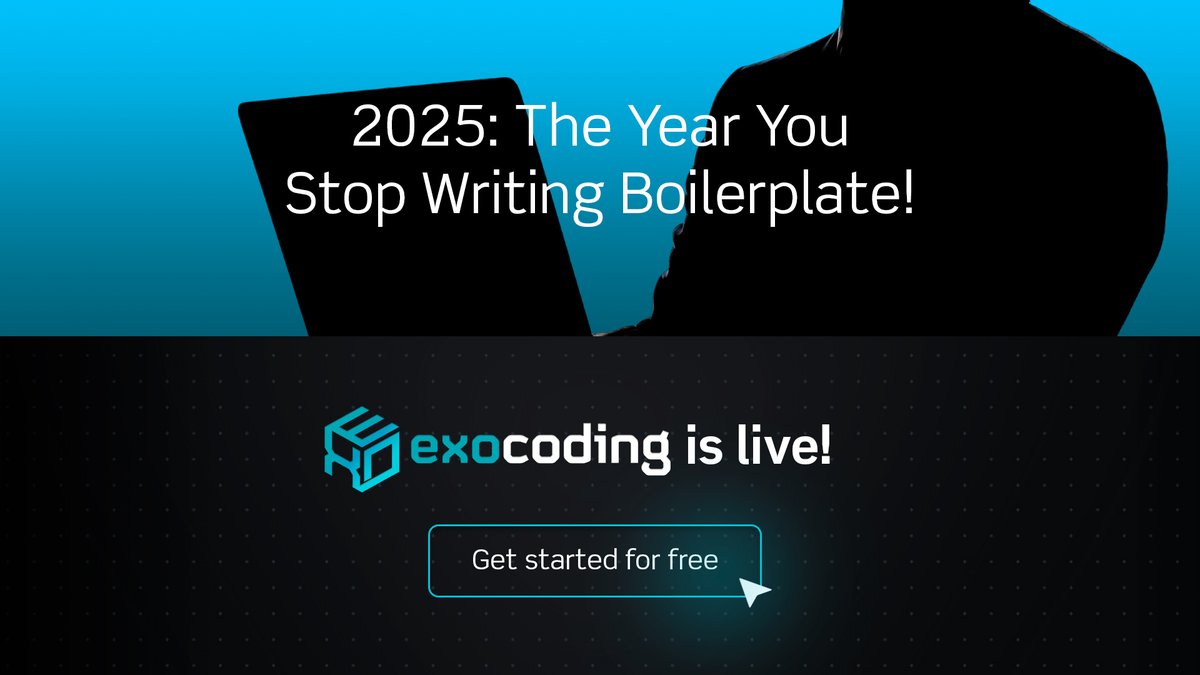 ExoCoding's tweet image. BREAKING:  𝗘𝘅𝗼𝗰𝗼𝗱𝗶𝗻𝗴 𝗶𝘀 𝗡𝗢𝗪 𝗟𝗜𝗩𝗘!🚀

2025 is the year everything changes. Stop wasting time on boilerplate and repetitive tasks. With Exocoding, the future of effortless coding is here!

What does this mean for you?

✔️ Faster development.
✔️ Cleaner, smarter…