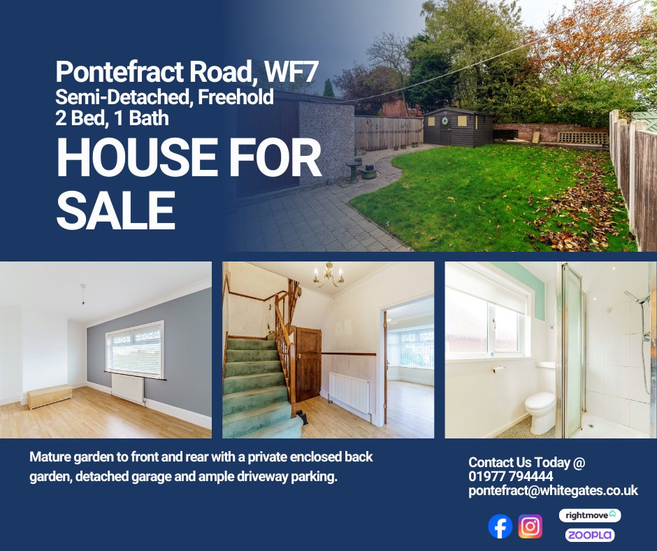New Price! 🏡 🏠
 
View Now @ rightmove.co.uk/properties/154…

Contact Us @ 01977 794444 &amp; pontefract@whitegates.co.uk

View Our Stock @ rightmove.co.uk/property-for-s…