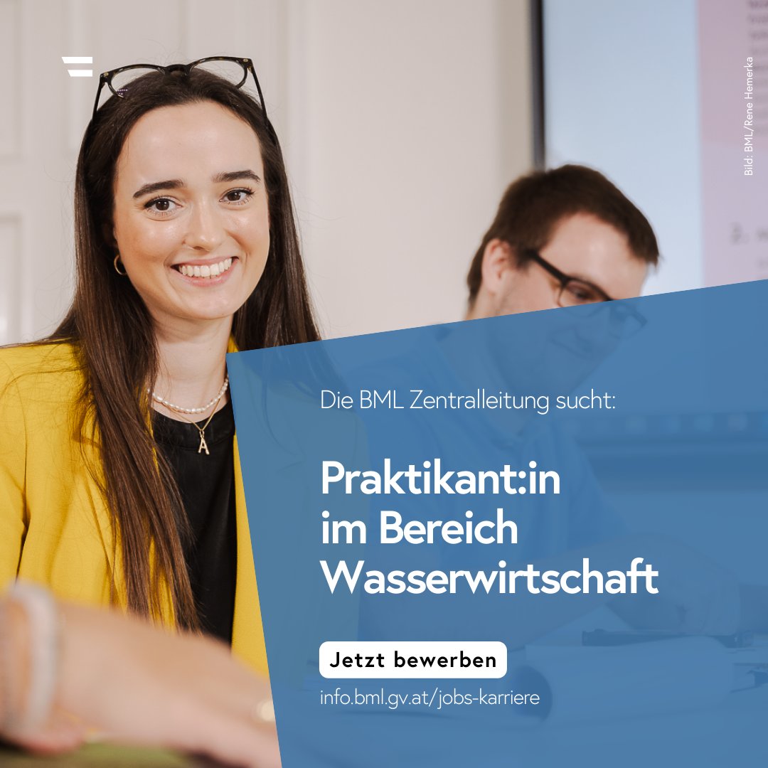 BMLUK_gv_at's tweet photo. #Job
Du interessierst dich für Hydrologie, #Hochwasserschutz und #Klimawandel?
Dann werde Teil des #TeamBML und gestalte die Zukunft der Wasserwirtschaft mit! 🚀
👉 Bewerbungen bis 23. Jänner:
https://t.co/1YW30XIm3u
#gemeinsamwachsen https://t.co/m4bgCEISly