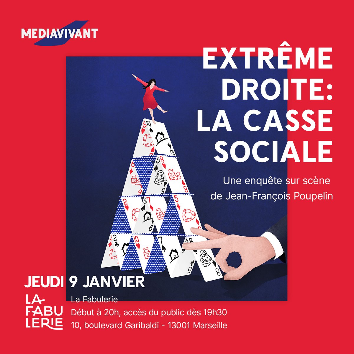 Chaque mois, une enquête exclusive et son affiche !
Rendez-vous la semaine prochaine pour la première enquête sur scène de l'année sur l'extrême droite.
N'oubliez pas de réserver votre place : eventbrite.fr/e/extreme-droi…