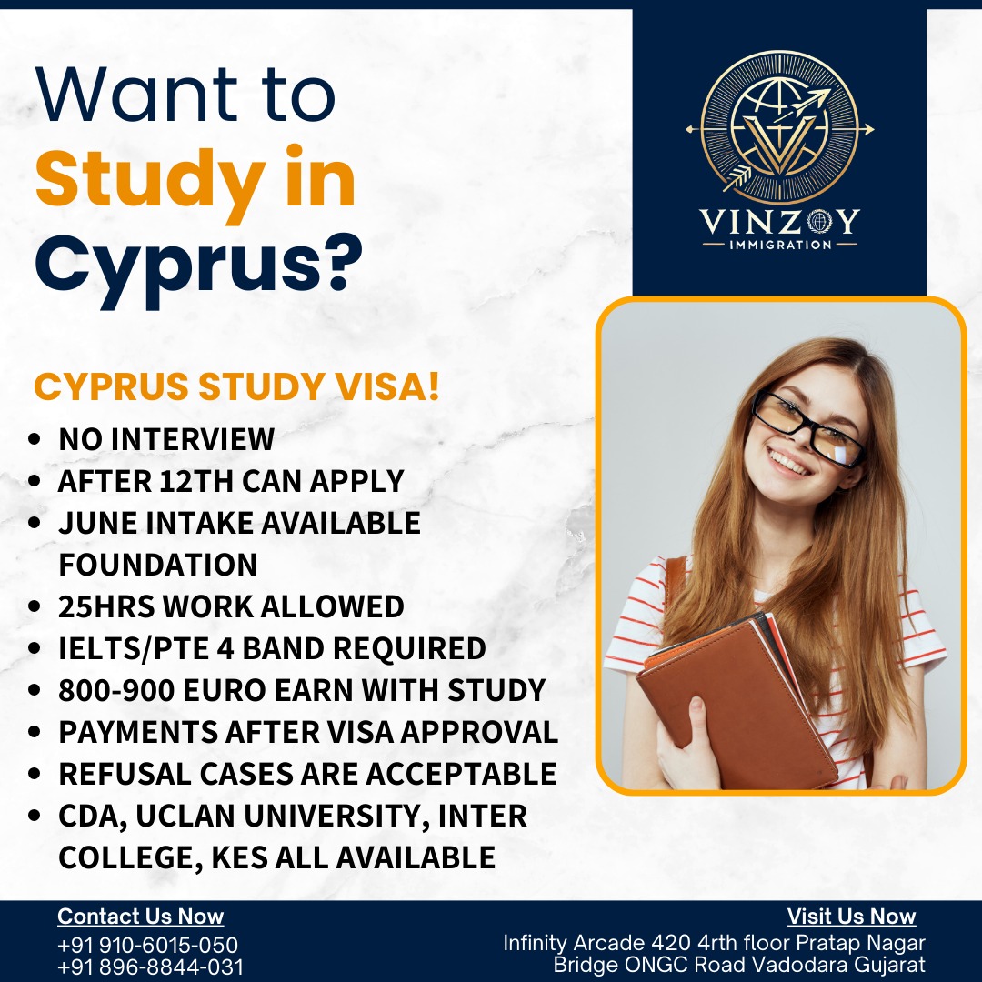 VinzoyI70134's tweet image. *🇨🇾 Study in Cyprus with Vinzoy Immigration! 🌟*

✅ *No Interview*
✅ Apply *after 12th*
✅ *April-May 2025 Intake*
✅ Work *25 hours/week*
✅ IELTS/PTE *4 bands*
Contact: *9106015050 | 8968844031*
🚀 Start your journey today!
👉 *#StudyInCyprus #CyprusStudyVisa #NoInterview