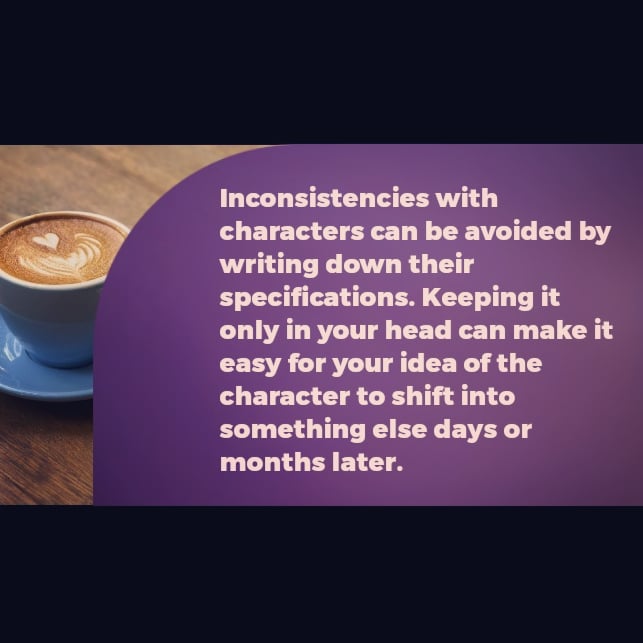 PublishingWave's tweet photo. Staying consistent with characters in your story.

 #writingtips #amwriting https://t.co/Wce3KAqEHy