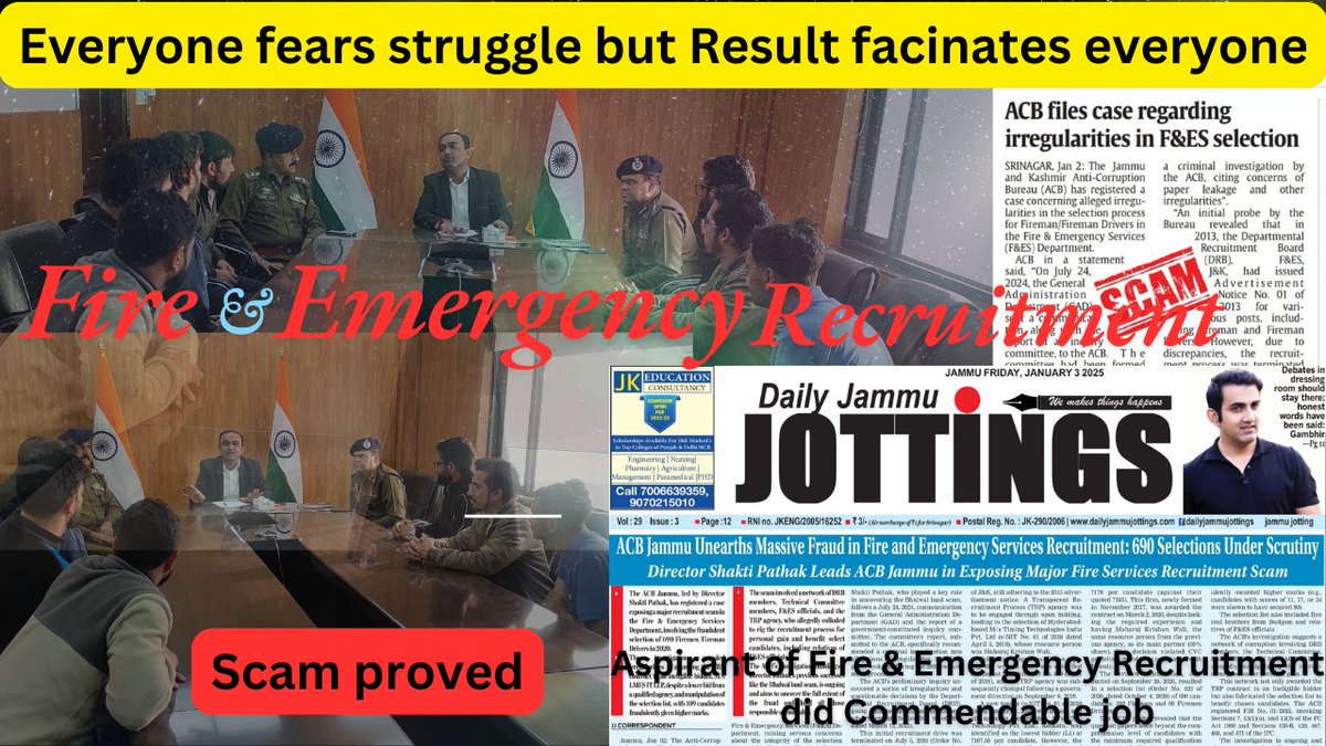 vinkal_yac's tweet photo. Biggest ever scam that repeated itself 3 times in the same recruitment with the same aspirants . Proved every time but ignored.  Started in 2013 and finally FIR has been registered in 2025. #FireEmergencyScam is another big achievement of the corrupt administration.
Need reforms https://t.co/EMvNAB2UAa