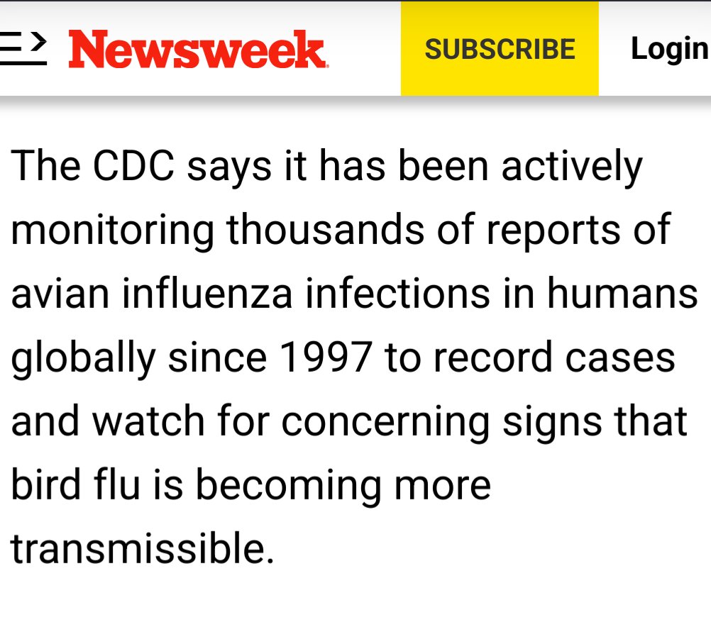 MxPunky's tweet image. Who could have possibly foreseen this entirely predictable event?!?! 🤷

#H5N1 #HPAI #BirdFlu #1997

newsweek.com/bird-flu-updat…