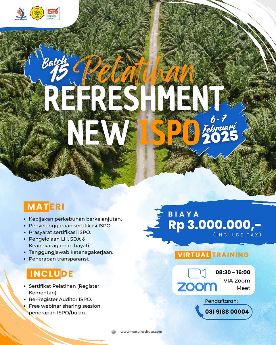 PELATIHAN REFRESHMENT NEW ISPO BATCH 15

Jadwal Pelatihan:
6-7 Februari 2025

Selengkapnya : instagram.com/p/DEUKQKQypvy/…